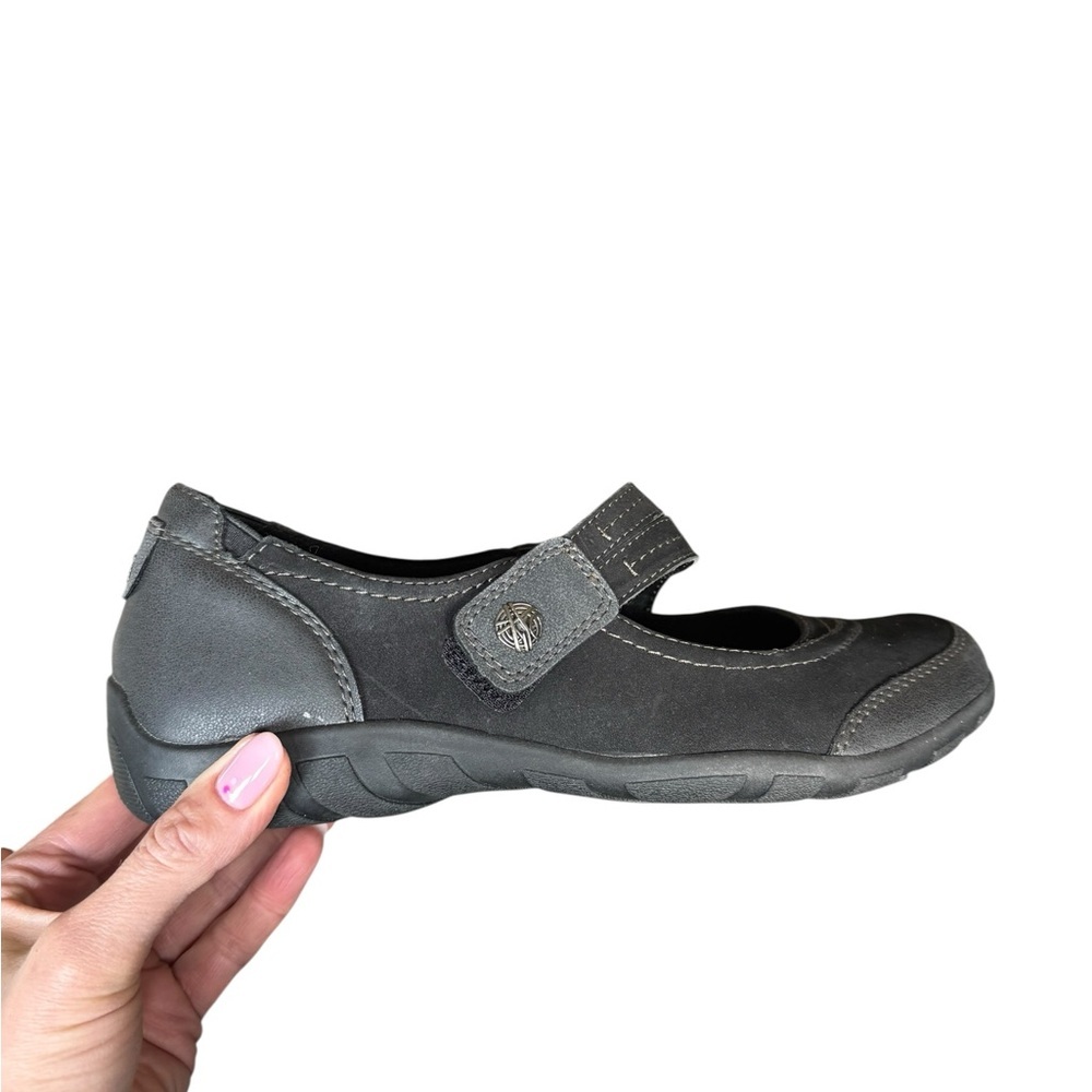 Earth Origins Rory Mary Jane Flats 9.5M Black Leather Comfort Shoes
